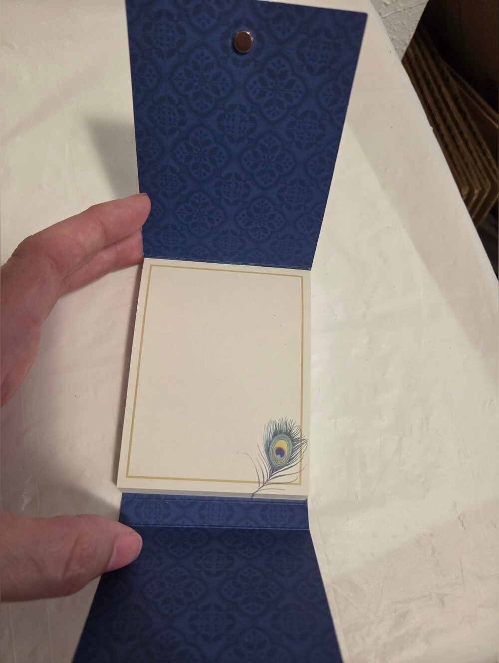 Peacock Print Notepad & Notes Set - Blue & Green - Picture 7 of 11